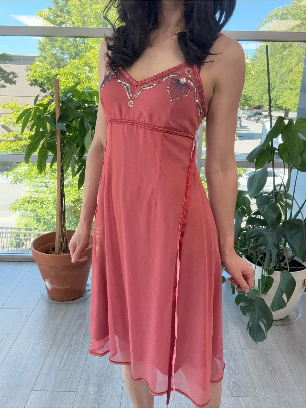 Y2K Fairycore Smart Set beaded Slip Dress
